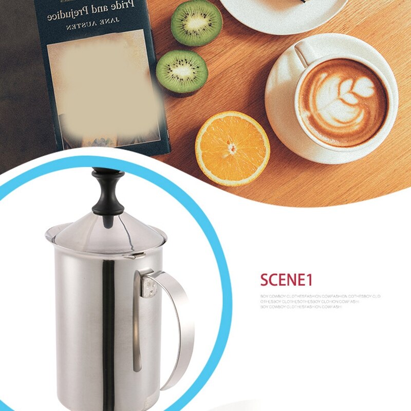 Manual Milk Frother Stainless Steel Cappuccino Milk Creamer Milk Foam Mesh Coffee Foamer Creamer Kitchen Applicance