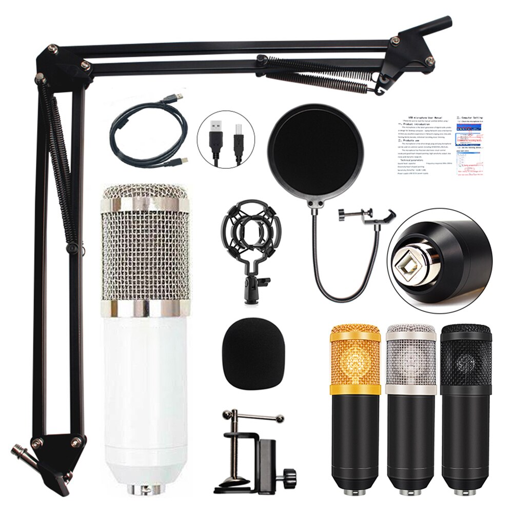 Kits de micrófono de condensador USB BM800 PARA Karaoke, ordenador, estudio de sonido, grabación, BM 800, PC