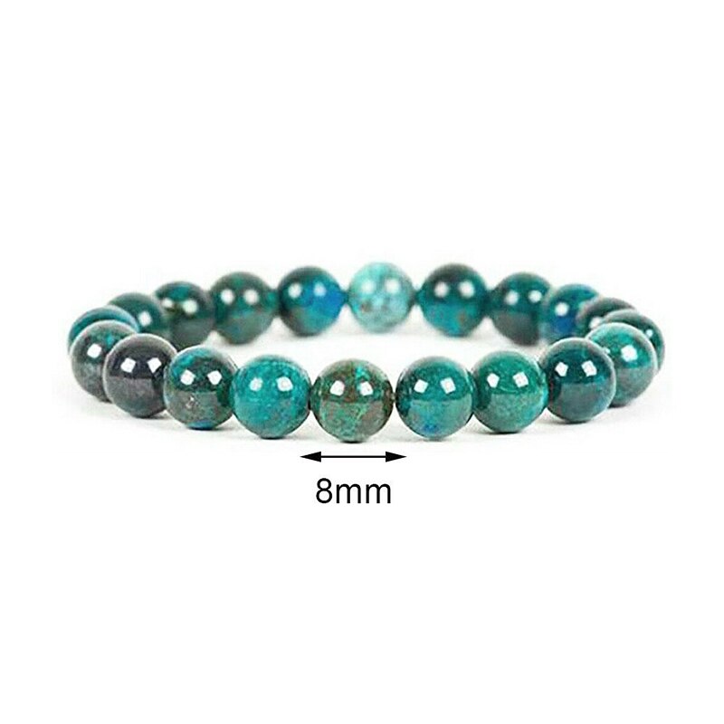 1/3Pcs Chrysocolla Malachiet Armbanden Voor Vrouwen Mannen Natuursteen Kralen Armband Ronde Vorm Diabetes Relief Armband Sieraden