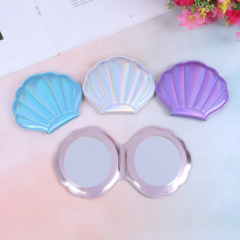 Espejo de maquillaje de piel sintética, 1 Uds., espejo con aumento 1:2, Espejos de maquillaje para niñas, 2 caras, espejo portátil para cosméticos