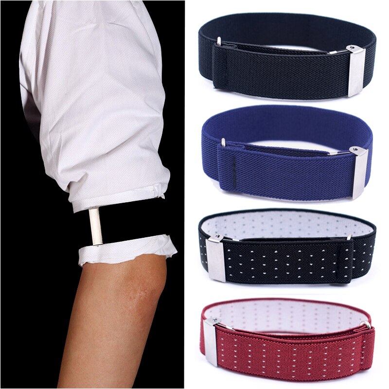 1 Pair Men Women Shirt Sleeve Holders Adjustable Armband Elasticated Sleeve Garters Accessories Business Sleeve Cuffs