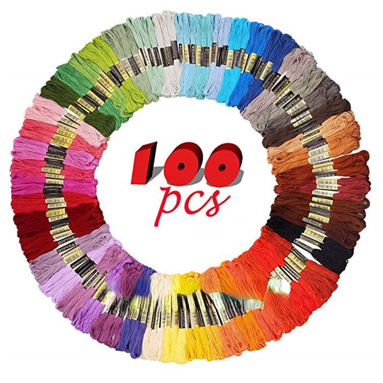100 Color Cross Stitch Thread Ecological Cotton Thread Hand Woven Embroidery Thread Embroidery Thread Sewing Supplies