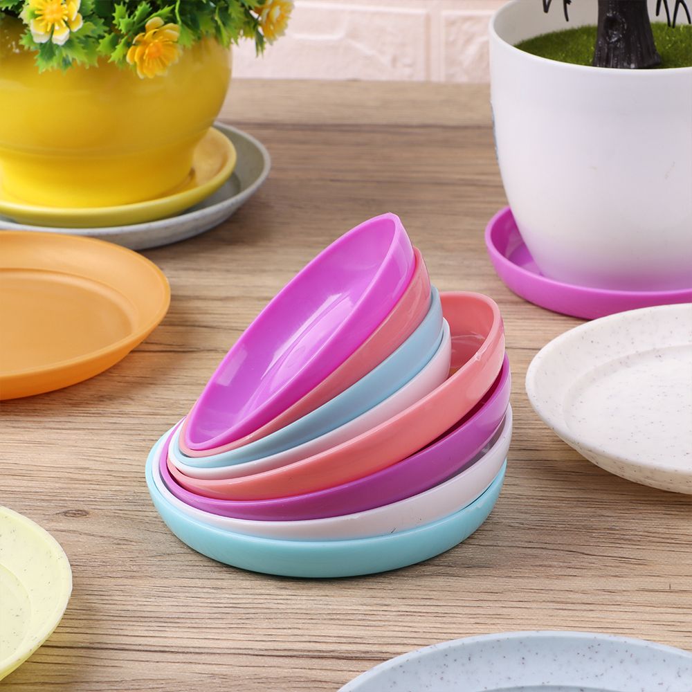 2Pcs Plastic Flower Pot Durable Heavy Duty Plastic Tray Saucers Indoor Outdoor Plant Saucer Drip Trays