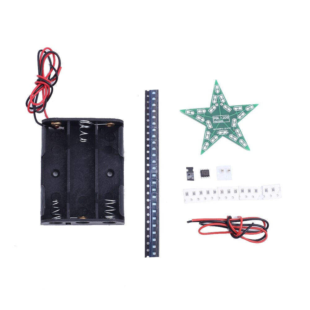 Diy Kit Vijfpuntige Ster Ademhaling Licht Gradiënt Rode Led Knippert Display Module Led Licht Voor Kerst Solderen Training