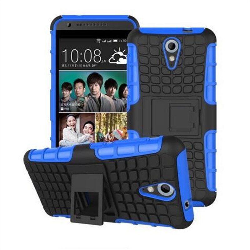 Voor Case HTC Desire 620 Cover Antiklopmiddelen Rubber & Hard Plastic Case Voor HTC Desire 620 Case 620G Telefoon Houder Voor HTC 620: TPU / Blauw