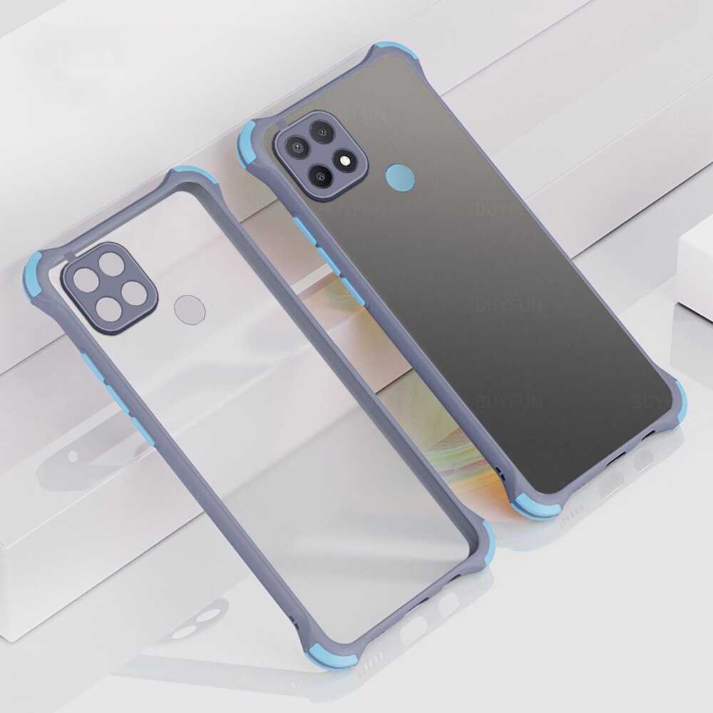 tpu bumper hard pc matte back cover for oppo a15 a15s a 15 s 15s 6.5‘’ case airbag armor shockproof protective coque funda: for OPPO A15S 2020 / gray