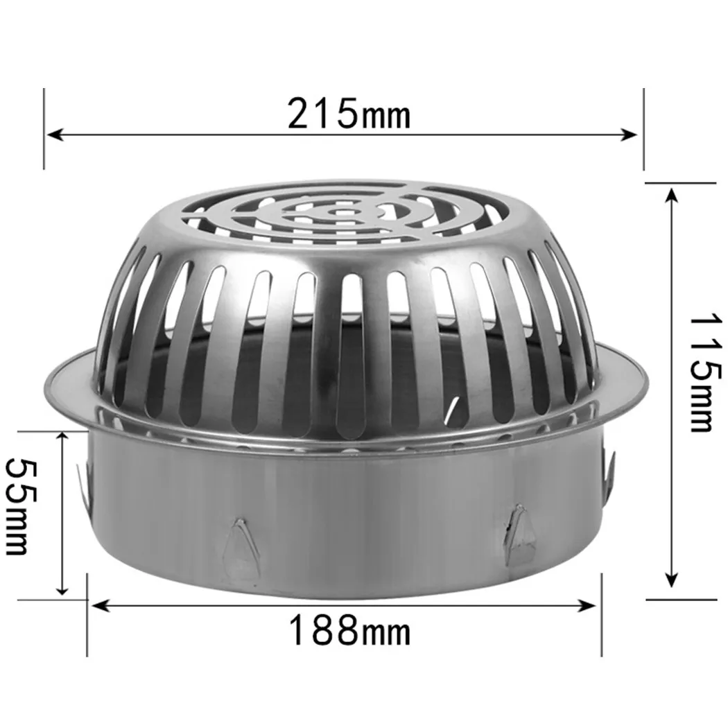 Sink Drain Afvoerputje Blad Grille Gutter Zeef Bescherming Blad Val Gutter Rvs Filter Stopt Blad Drains Douche: Marineblauw
