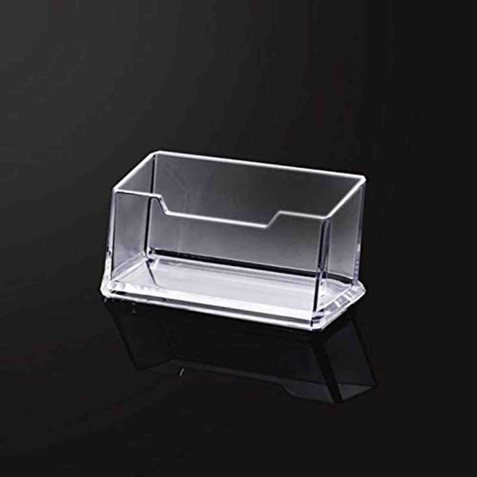 3PCS General Clear Plastic Desktop Business Card Holders Display Stands Transparent Card Case Box School Office Supplies