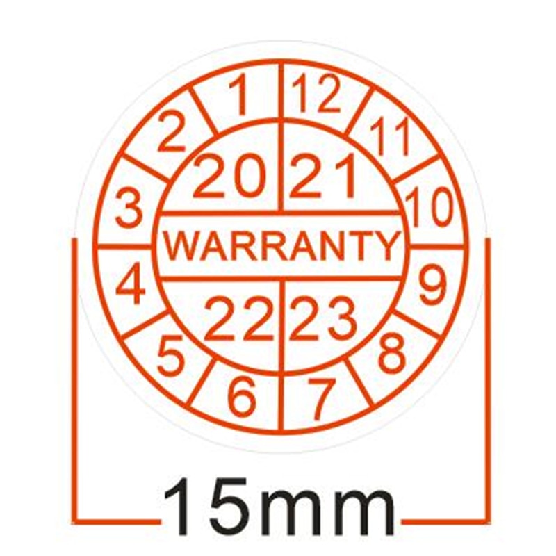 500pcs/lot Warranty sealing label sticker void if damaged, with years and months, Diameter for 15 mm