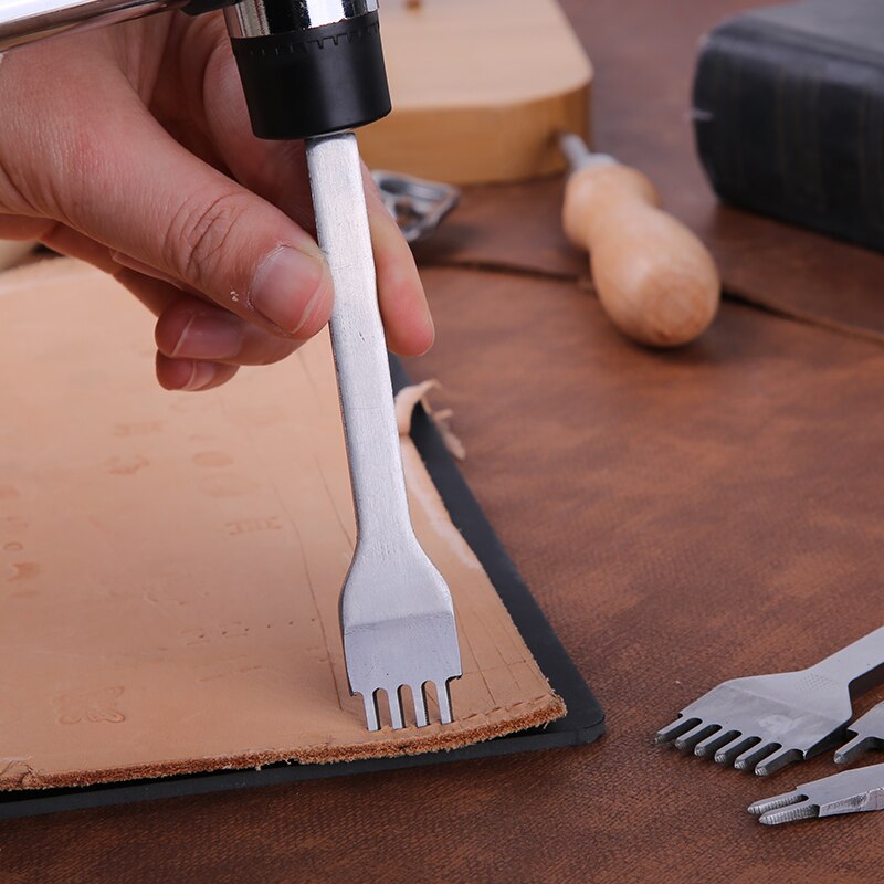 LMDZ Leather Sewing Kit Waxed Thread Leather Needle Awl Leather Hole Punches Leather Working Craft Repair Kit for Hand Sewing