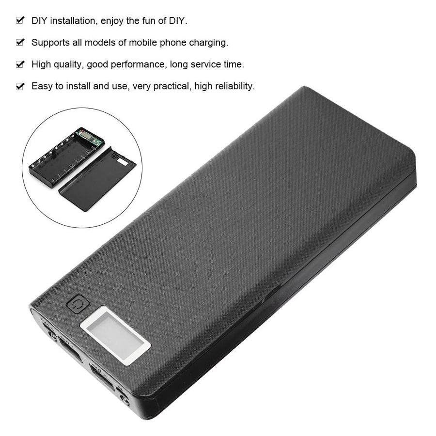 Powerbank caso 8x18650 caixa de bateria portátil fonte de energia sem soldagem jacking diy power bank escudo kit acessório poetable diy