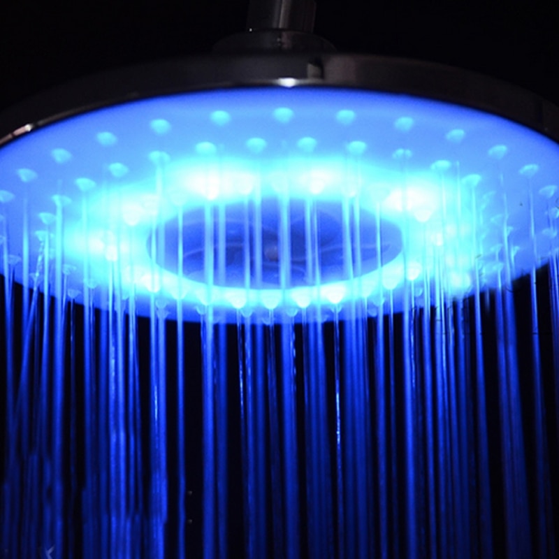 8\ "tommers rgb led lys rundt rustfritt stål nedbør dusjhode au