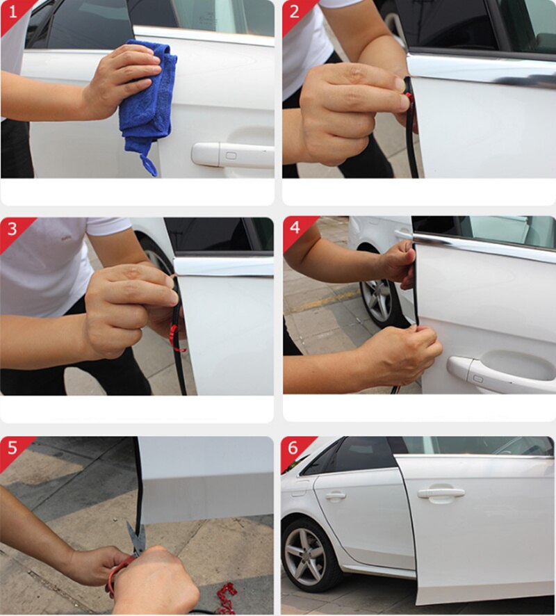 Car Door Edge Guards Trim Molding Protection Strip Scratch Protector For Ford Focus 2 3 4 Mondeo Fusion Kuga Ecosport Fiesta