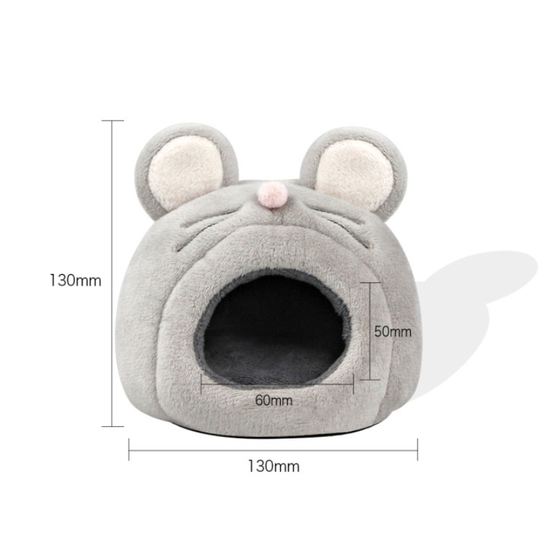 Nid d&#39;hiver pour animal domestique, lit pour Hamster, hérisson, souris, maison en coton, Cage chaude, lit grotte, mignon, nid pour petits animaux: A