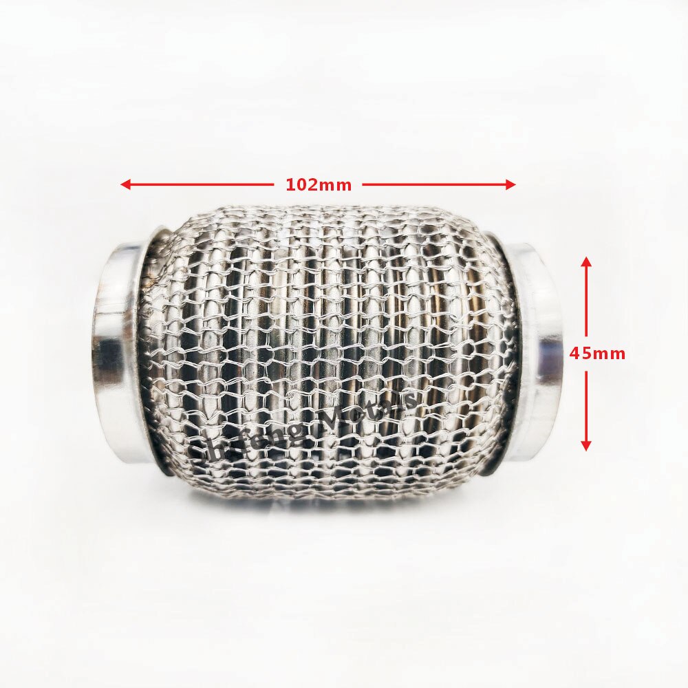 Stainless Steel 304 Flex Pipe Exhaust Bellow Tube Flex Coupler With Mesh Interlock Super Flexible Bellows 63x102mm 76x102mm: 45x102mm