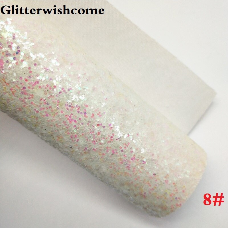 Glitterwishcome 21 x 29cm a4 størrelse vinyl til buer hvid glitter læder, flad tykt glitter læder stof vinyl til buer , gm100: 8