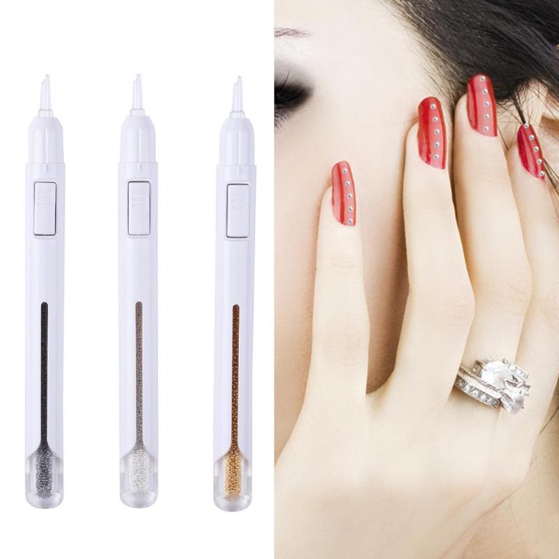1 ud. De bolitas de acero para puntear uñas herramienta para manicura herramienta para recoger Caviar uña pintura lingotes bolígrafos HERRAMIENTA DE MANICURA