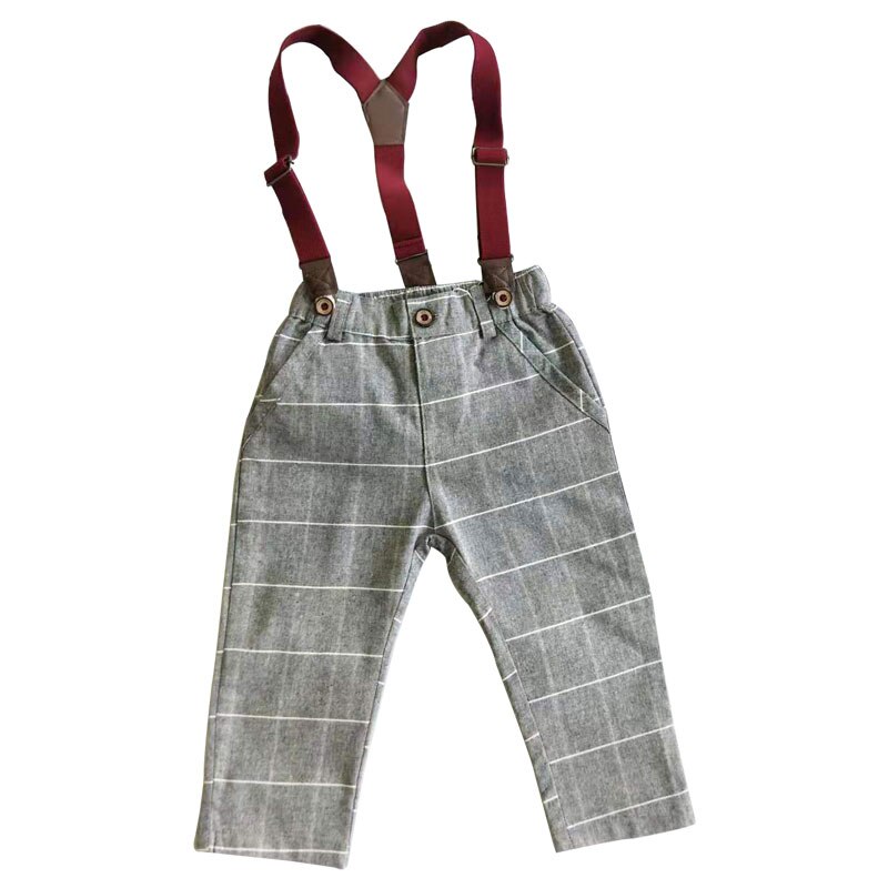 Neue Art Herbst freundlicher Baby Jungen Niedlichen Britischen stil Overall Outfits Strumpf Plaid aufbringen Hosen Lange Hosen 2-7T