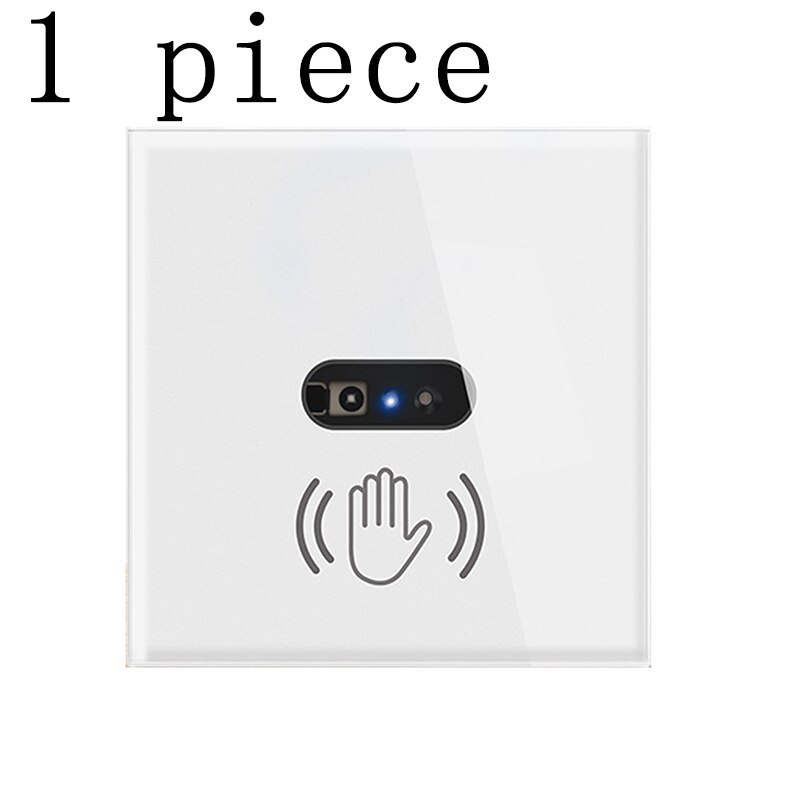 SMATRUL Wall Smart Wall Light Switch Infrared Sensor EU UK 220V 10A Glass Screen Panel On Off Electrical Power No Need Touch: 1pc