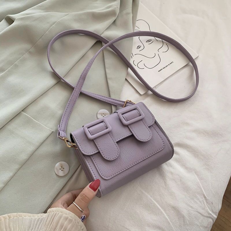 Contrast Color Mini PU Leather Crossbody Bags For Women Summer Shoulder Handbags Female Cross Body Bag bolsos: violet