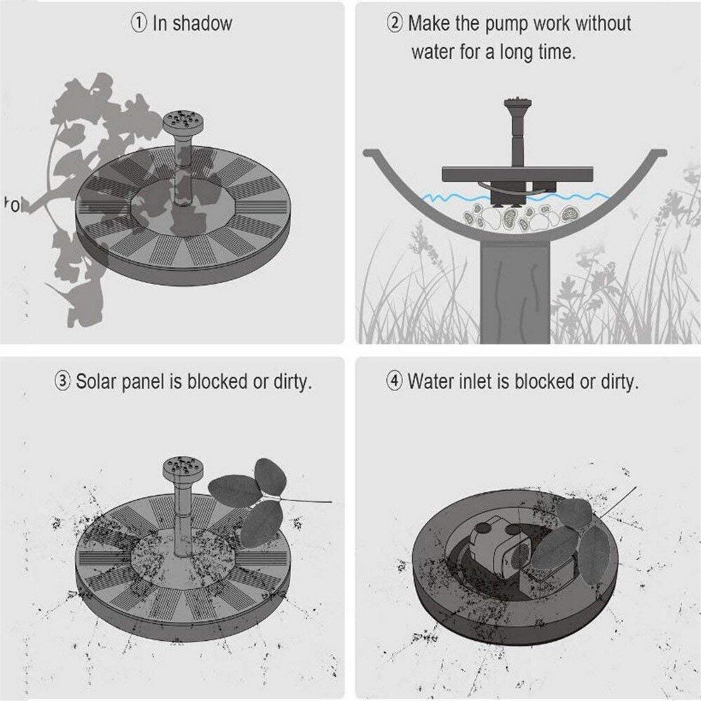 Solar Water Fountain Garden Pool Pond Floating Water Fountain Waterproof Outdoor Solar Panel Pond Patio Garden Lawn Decoration