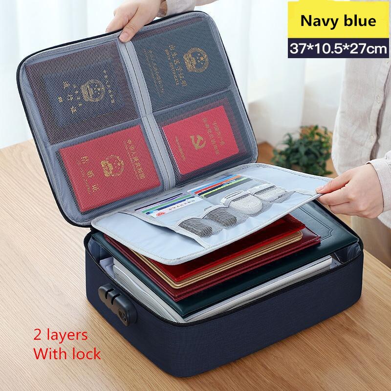 Męska wodoodporna teczka biznesowa torba Oxford dokument Ipad elektroniczna torba do przechowywania plików organizator etui akcesoria ręczne przedmioty: B2 Navy blue