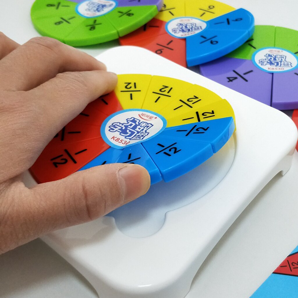 Fraction Circles - Set of 5 Values and Colors - Teach Fraction Equivalents and Parts to Whole