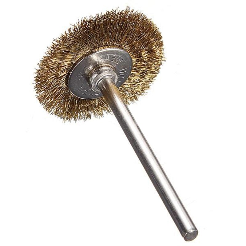 12 Pcs Polishing Buffing Tool 8.5Mm Conical Mounted Felt Bobs 3Mm Shank &amp; 10 Pcs Brass Wire Brush Round Brush Disk Brush Cup Bru