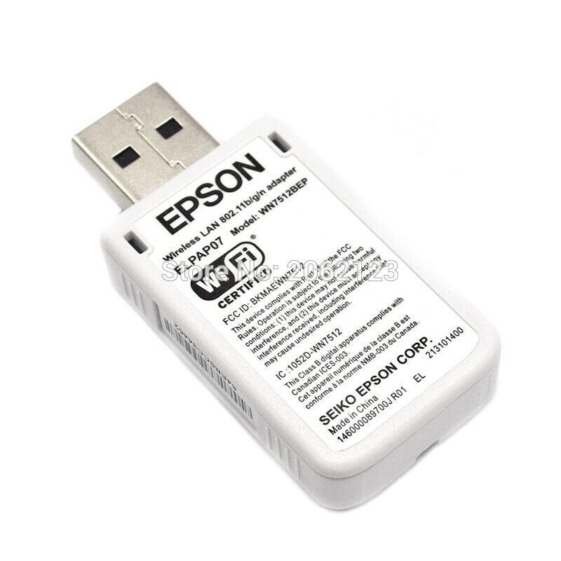 Proyectores inalámbricos para EPSON WIFI inalámbrico USB LAN ADAPTER ELPAP07 V12H418P12 WN7512BEP 802.11B/G/N F/S apto para proyectores