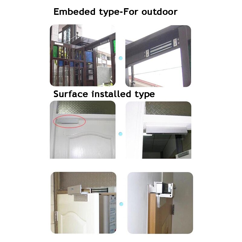 12V 320kg Gate Electric lock Electromagnetic lock ZL Bracket Invisible Hidden Lock Store/Garage/Home Access control lock Opener