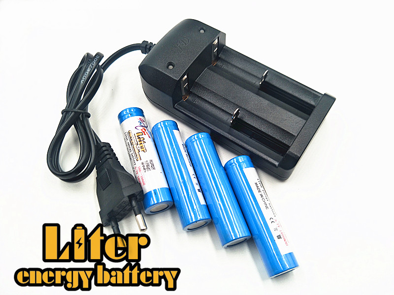 3.7v 16650 wiederaufladbarer lithium-ionen-akku mit reiseladegerät 1800 der für eine led-taschenlampe verwendet werden kann