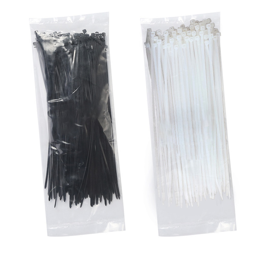 100 Stuks Assorti Zelfsluitende Nylon Kabelbinders Plastic Draden Wrap Zip Ties Plastic Zip Tie Loop Wire Wrap zip Ties Wit 100 Stuks