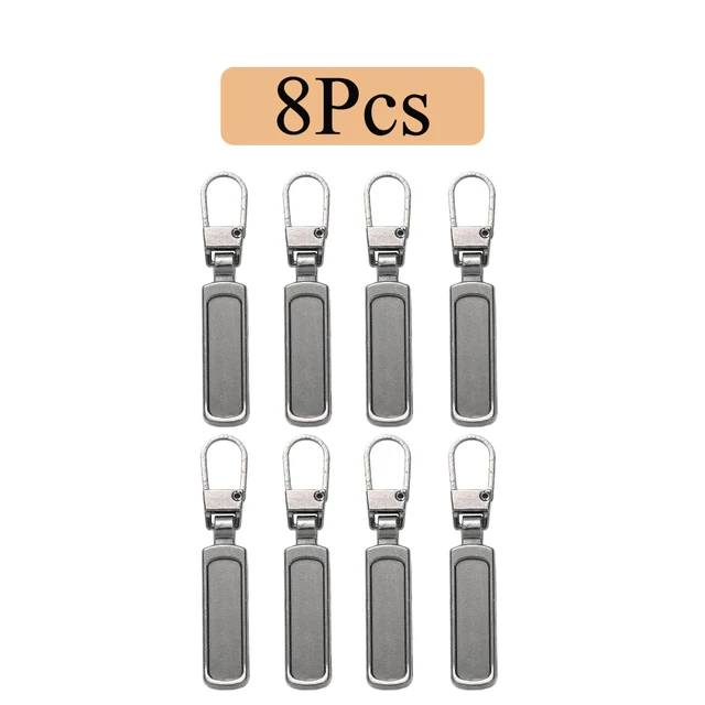 4/8 Uds. Tiradores de cremallera de Metal desmontables, bloqueo de varilla de repuesto, kit de reparación de cabeza de cremallera de metal para equipaje, bolsa de costura DIY, chaqueta de plumón: Pistola de metal