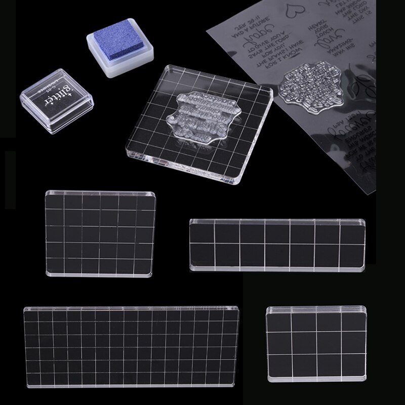 9 Sizes Transparent Acrylic Clear Stamp Block Pad For Stamping DIY Scrapbooking Card Making Handmade Tool