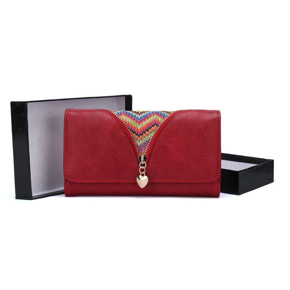 Pu Leder Frauen Brieftaschen Weibliche Lange Geldbörsen Geld Taschen praktisch Tasche Damen Reißverschluss Brieftasche Karte Halfter Kupplung VKP1463: verrotten