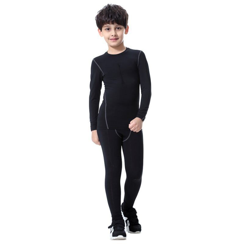 Sport Lauf Kleidung Kinder Jungen Kompression Hosen Schnell Trocken Elastische Taille Dünne Hosen #