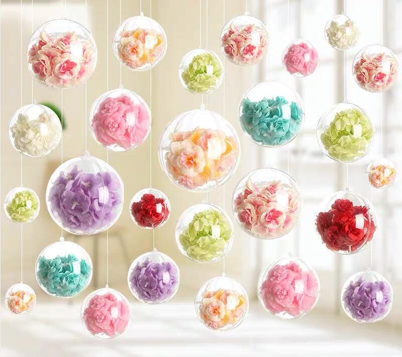10pcs 4-20cm Clear Plastic Fillable Ornament Ball For Christmas Wed Party Packaging Boxes Home Decor Fillable Ball Ornament
