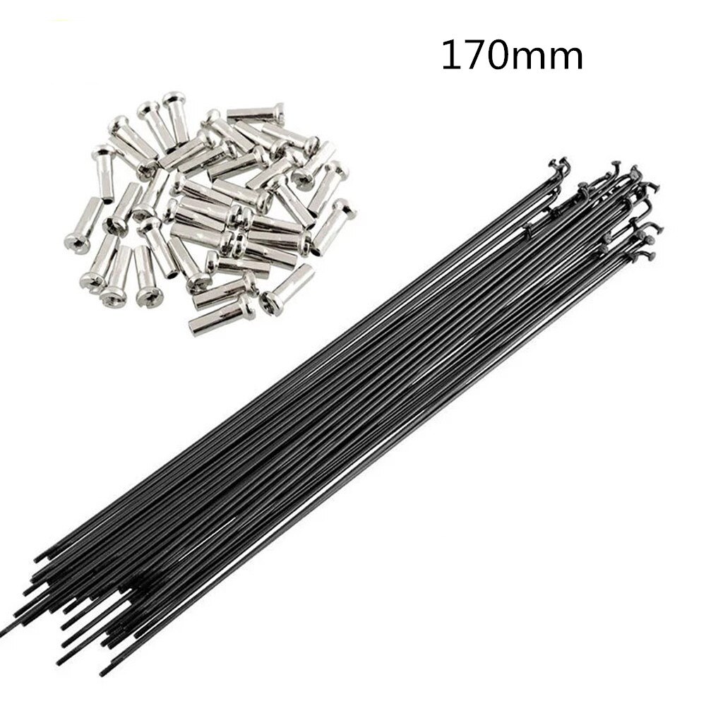 36pcs Stainless Steel Bicycle Spokes With Nipples 170mm-290mm MTB Mountain Bike Road Bicycle Straight Pull Spokes: 170mm