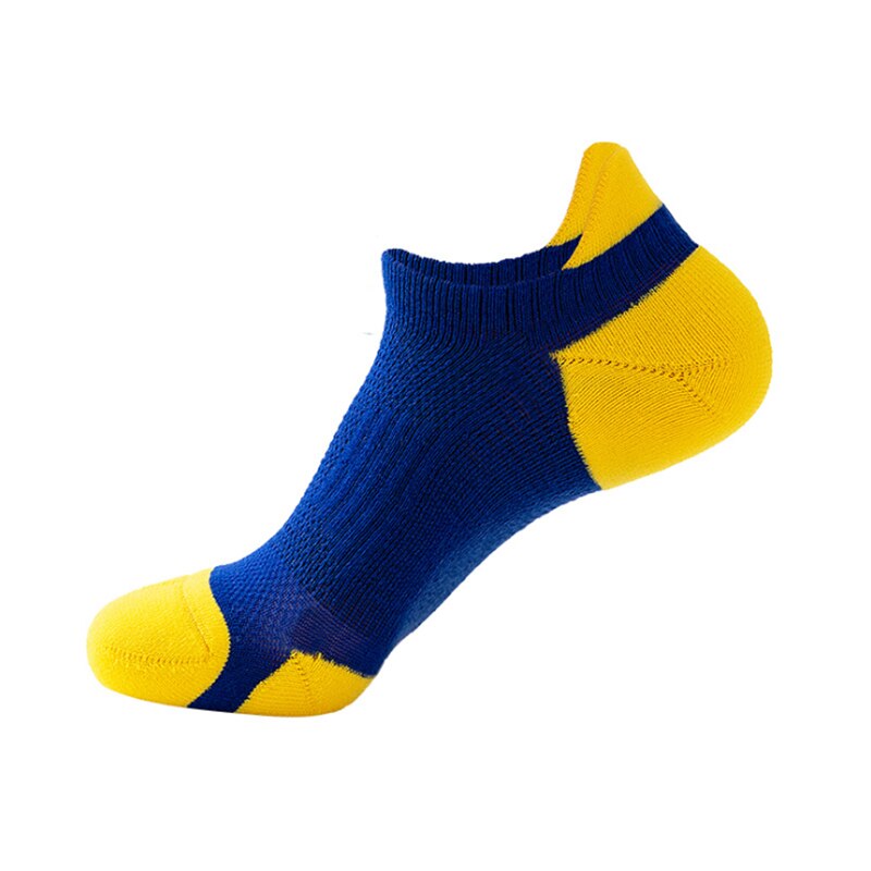Calcetines de compresion para hombre, Mulaya, Color sólido, deportivos, baloncesto, correr, fútbol, exteriores, transpirables, antideslizantes, cómodos: Blue Yellow
