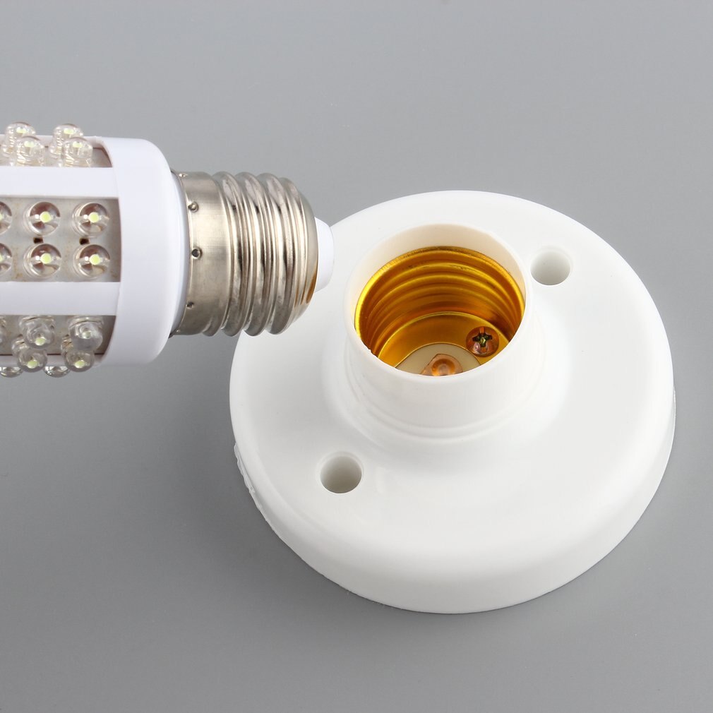 1Pc E27 holder Round Plastic Base Screw Light Bulb Lamp Socket Holder White With Switch Lamp Base Eramic Bulb Holder Cord