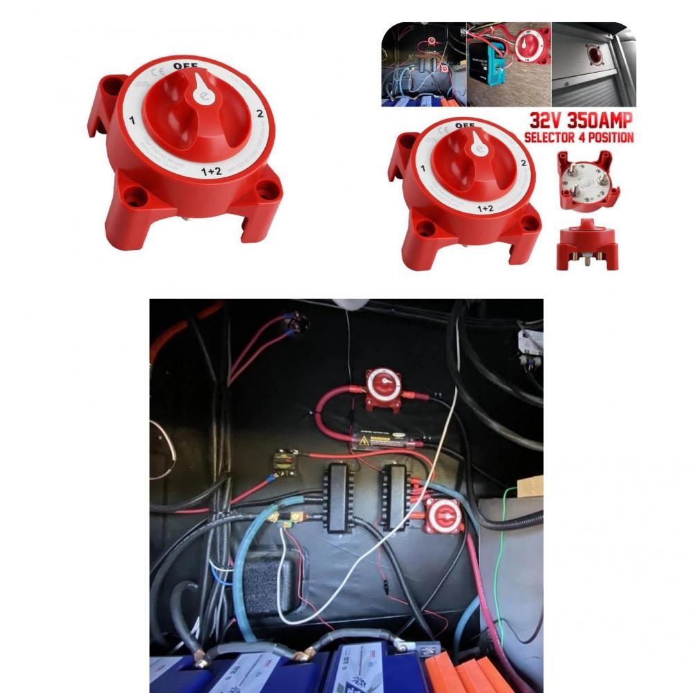 4 Position Battery Isolator Disconnect Lightweight Rotary Isolator Switch Anti-leakage for Car