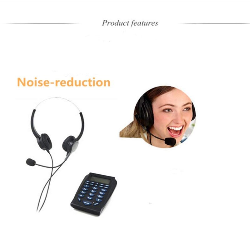 Call Center Telephone with Recording Function Noise Cancellation Headset for Home Office Customer Service Agent