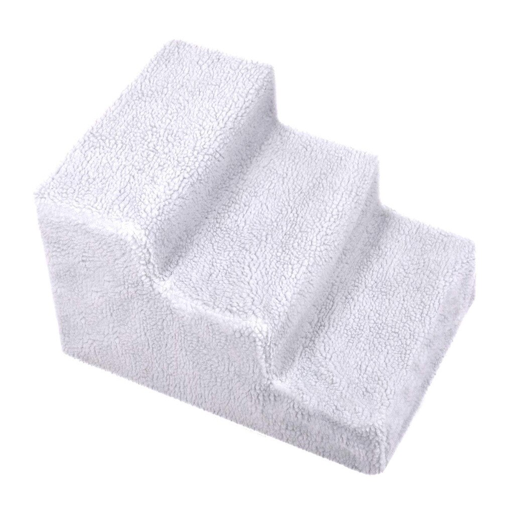 Cama para mascotas escaleras para mascotas 3 escaleras casa para perros cachorro gato cama pasos de malla plegable desmontable cama para mascotas gato rampa para perros suministros para cachorros: Blanco