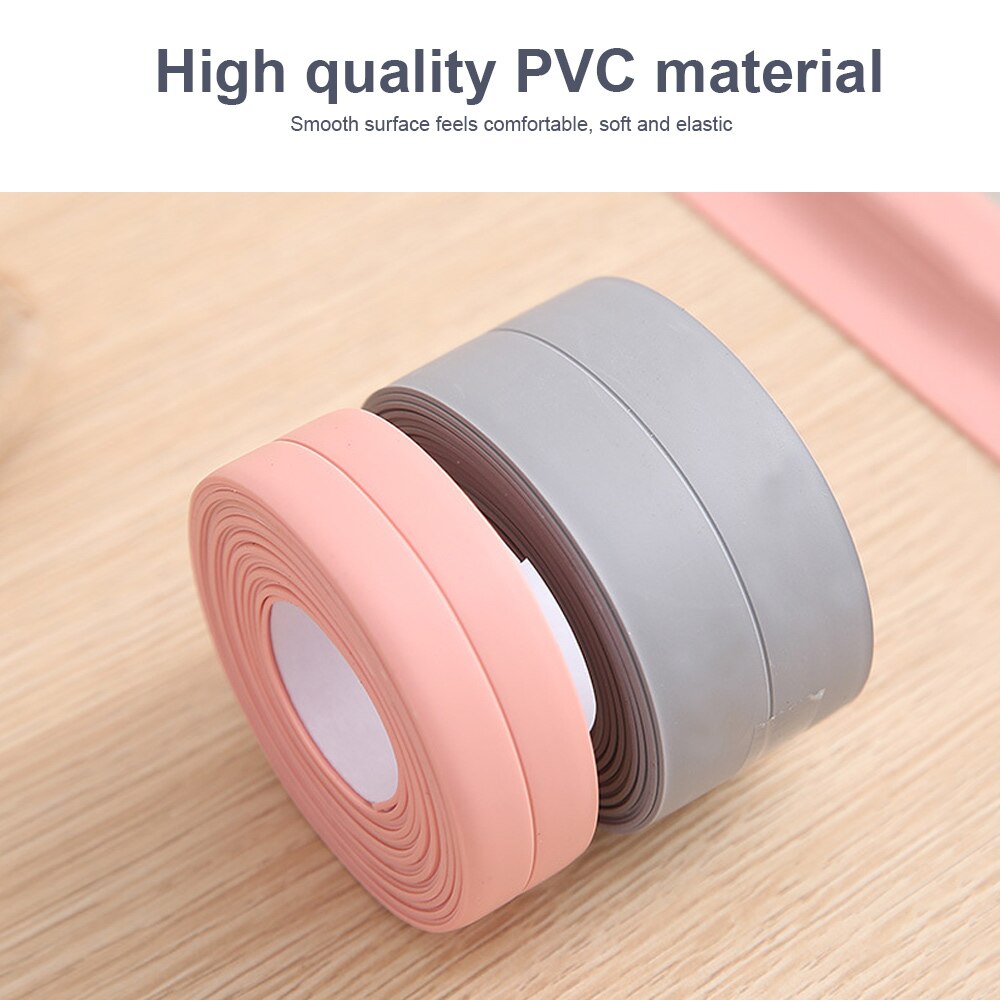 Waterproof Tape Strip Kitchen Sink Paste Gap Beauty Seam Bathroom Toilet Paste Mold Tape Super Adhesive Silicone Stickers