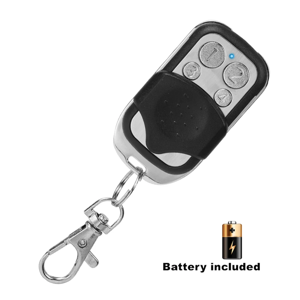 1PC Duplicate Garage Door Remote Control 433MHZ Electric Garage Door Key RF Wireless Duplicate Remote Control Metal 4 Button: Yellow
