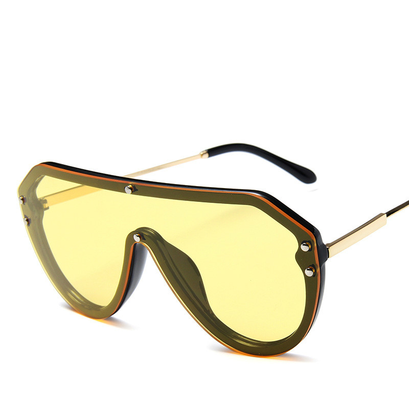 Flat Top Pilot Sunglasses Men Classic One Piece Lens Goggles Sun Glasses for Women Brand Shades