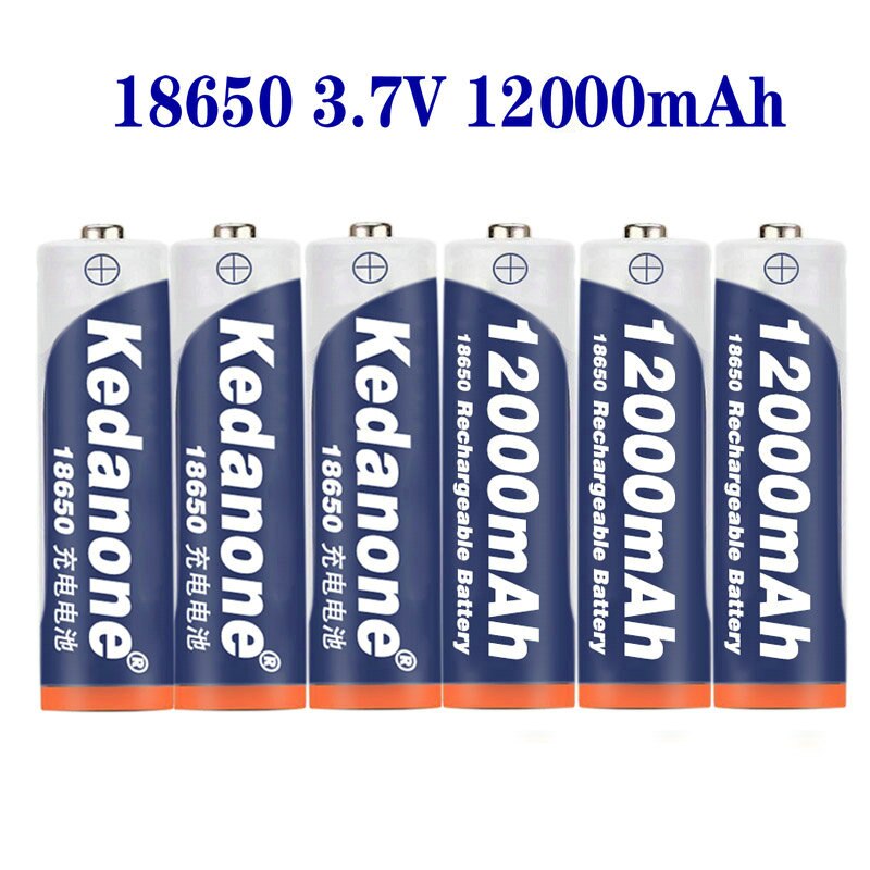 18650 Battery Rechargeable Battery 3.7V 18650 12000mAh Capacity Li-ion Rechargeable Battery For Flashlight Torch Battery+Charger