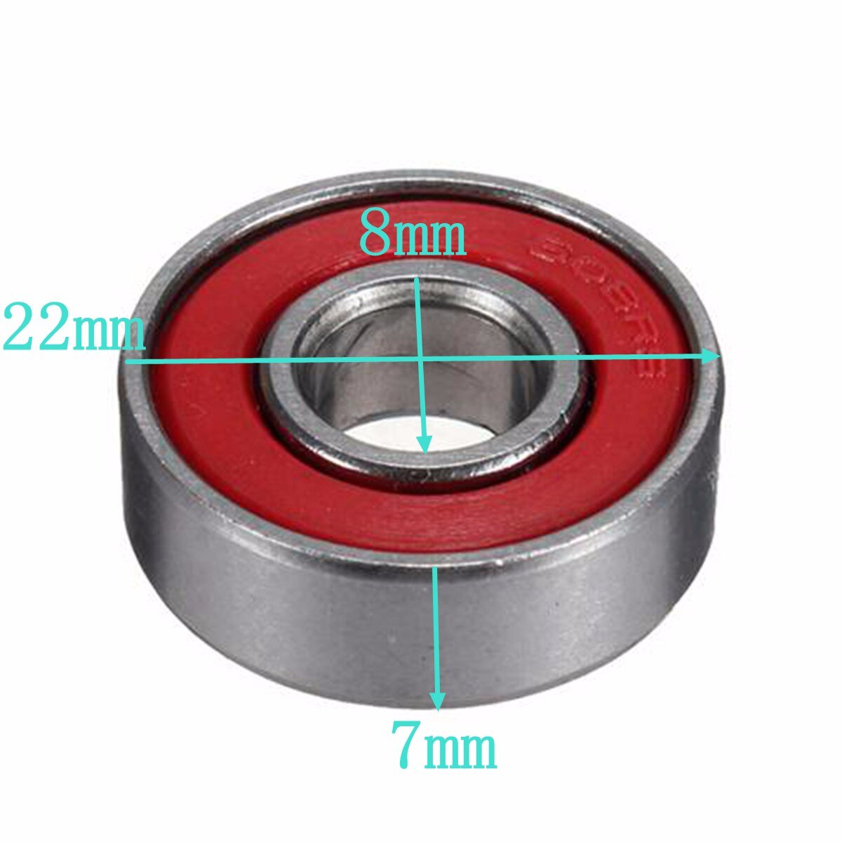 10x abec -5 608 2rs inline rullskridsko hjullager rostskydd skateboard hjullager 2.1 x 2.1 x 0.7cm axel röd tätad