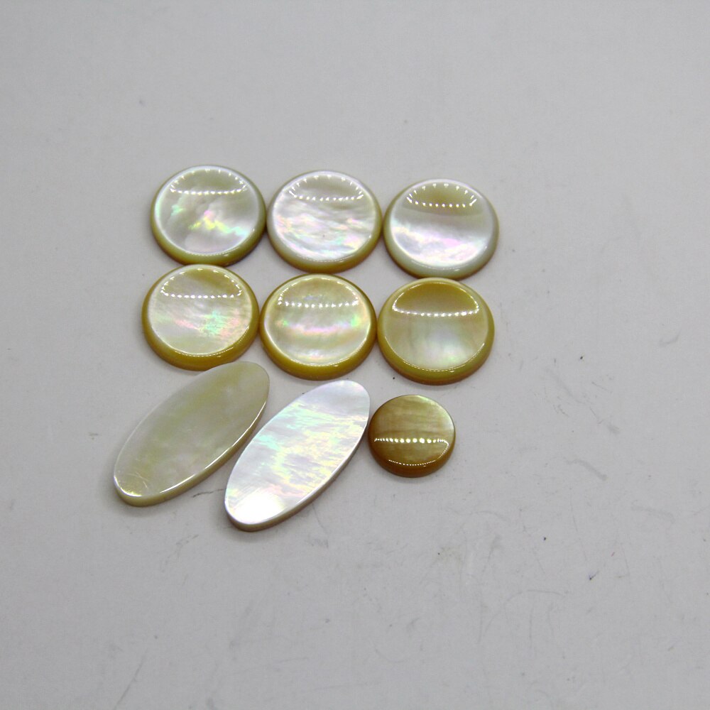 9pcs Saxophone Real Mother of Pearl Key Buttons Inlays Saxophone clasp Color clasp saxophone repair accessories: Yellow shells 1set