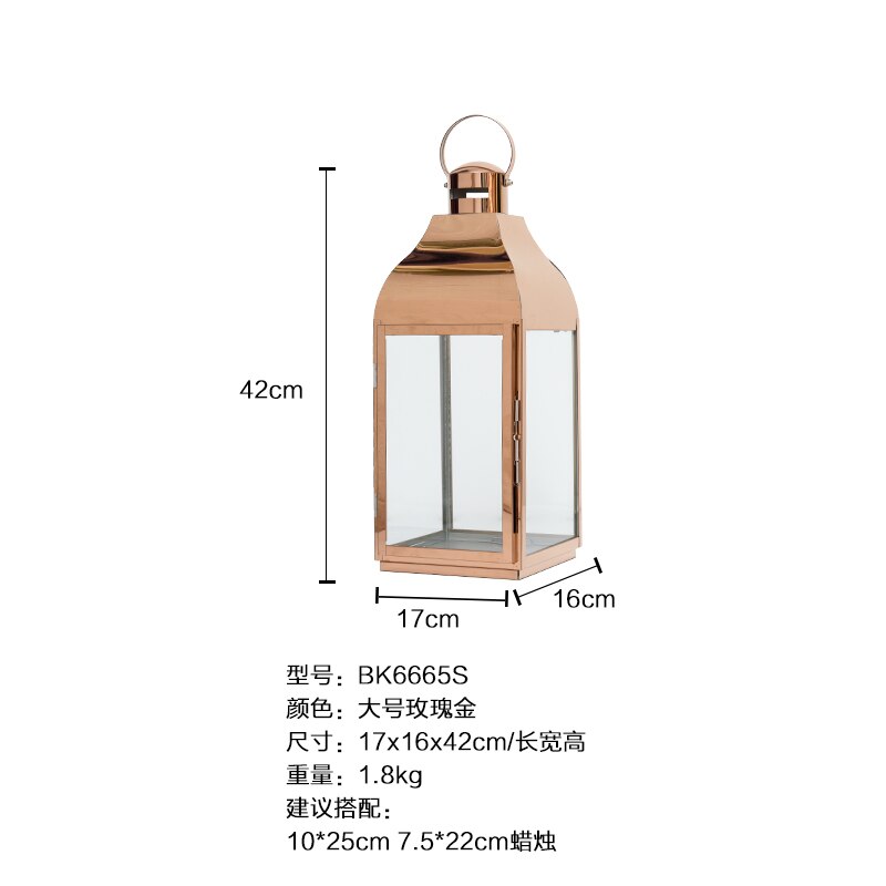 Goud Glas Iron Kaarshouder Metalen Wind Lamp Winddicht Kandelaar Vloer Kaars Lantaarn Zilver Portavelas Home Decor Kandelaar